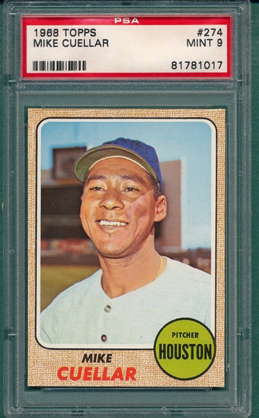 1968 Topps #274 Mike Cuellar PSA 9