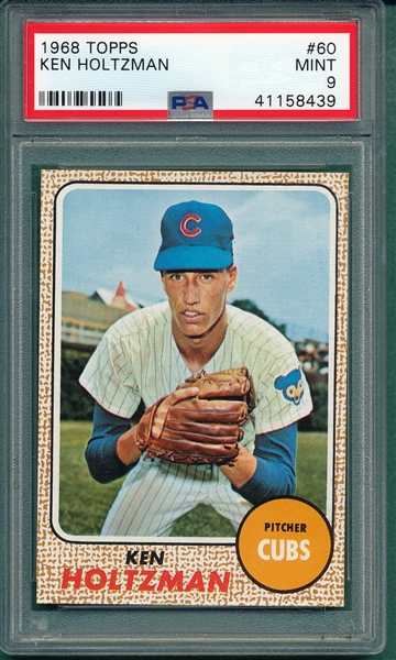 1968 Topps #60 Ken Holtzman PSA 9