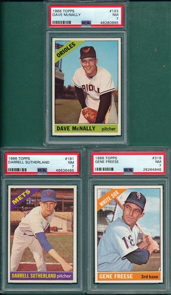 1966 Topps Lot of (7) W/ #285 Tiant PSA 7