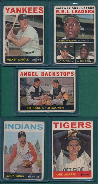 1964 Topps Lot of (5) W/ Mantle