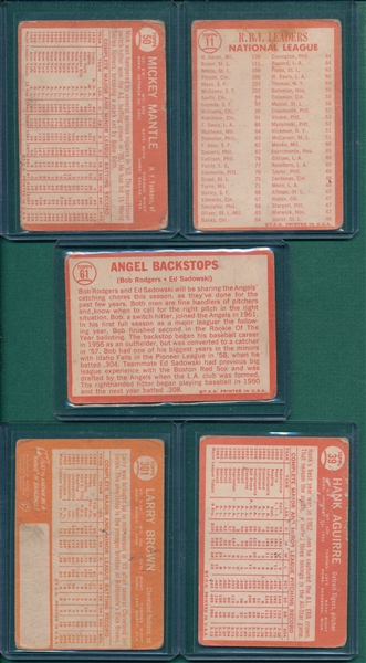 1964 Topps Lot of (5) W/ Mantle