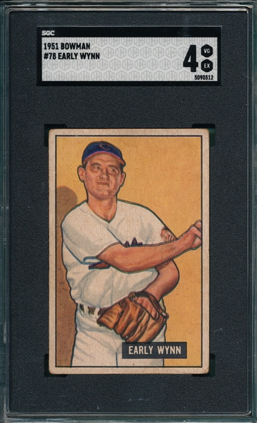 1951 Bowman #78 Early Wynn SGC 4