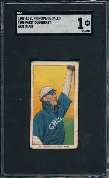 1909-1911 T206 Dougherty, Arm in Air, El Principe De Gales SGC 1