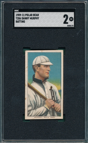 1909-1911 T206 Murphy, Batting, Polar Bear SGC 2