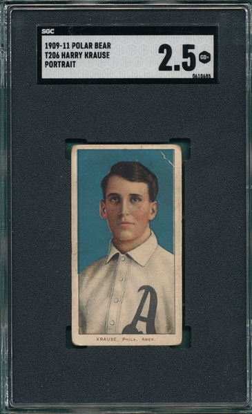 1909-1911 T206 Krause, Portrait, Polar Bear SGC 2.5