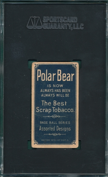 1909-1911 T206 Krause, Portrait, Polar Bear SGC 2.5