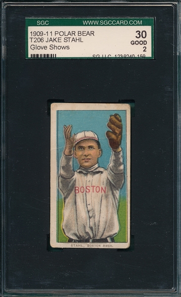 1909-1911 T206 Stahl, Glove Showing, Polar Bear SGC 30