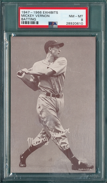 1947-66 Exhibits Mickey Vernon PSA 8