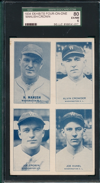 1934 Exhibits Four-On-One W/ Manush SGC 80 *Blue*