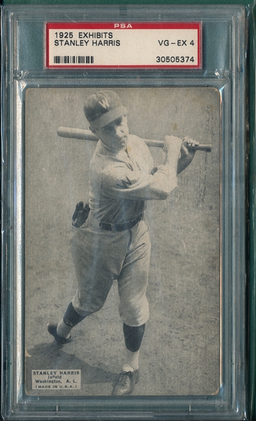 1925 Exhibits Stanley Bucky Harris PSA 4