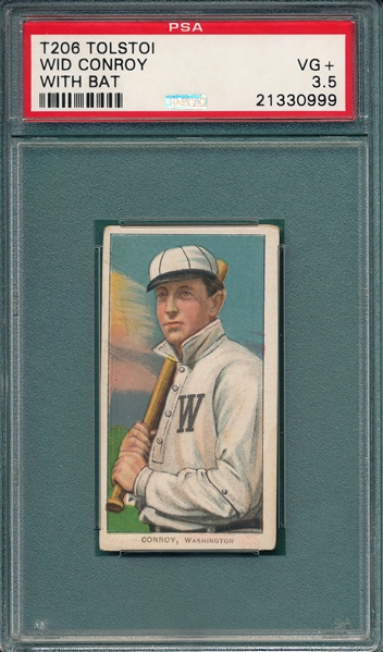 1909-1911 T206 Conroy, Bat, Tolstoi Cigarettes PSA 3.5