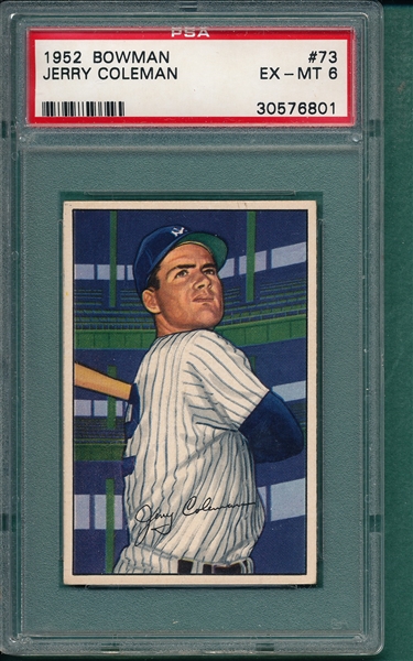1952 Bowman #73 Jerry Coleman PSA 6