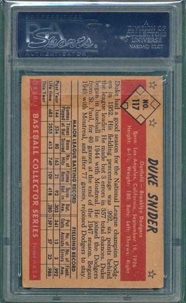1953 Bowman Color #117 Duke Snider PSA 3