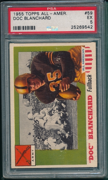 1955 Topps All American Football, #59 Doc Blanchard PSA 5
