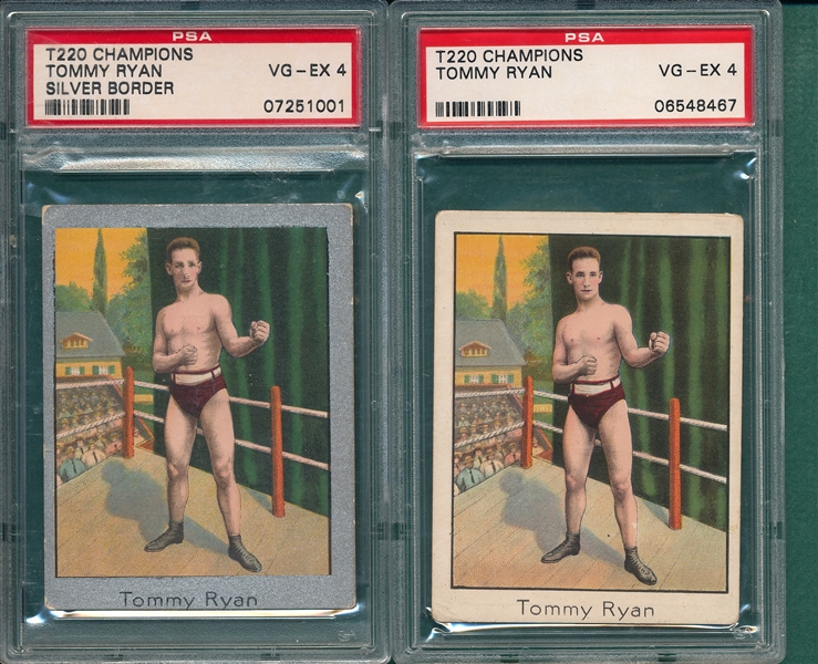 1910 T220 Boxing Tommy Ryan, Lot of (2) PSA