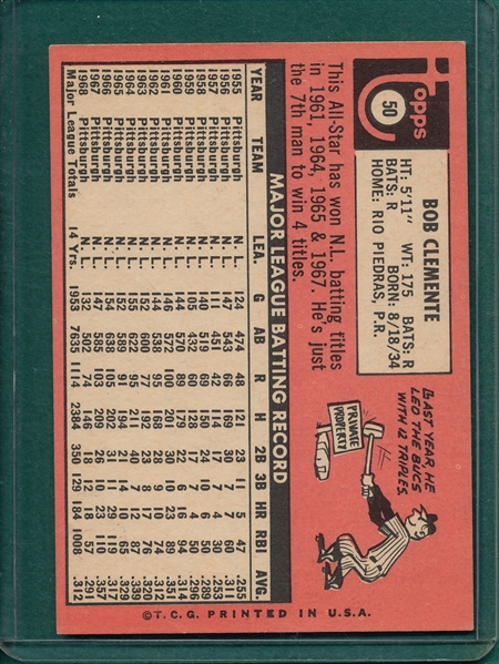 1969 Topps #50 Bob Clemente