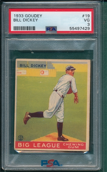 1933 Goudey #19 Bill Dickey PSA 3