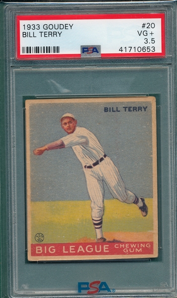1933 Goudey #20 Bill Terry PSA 3.5