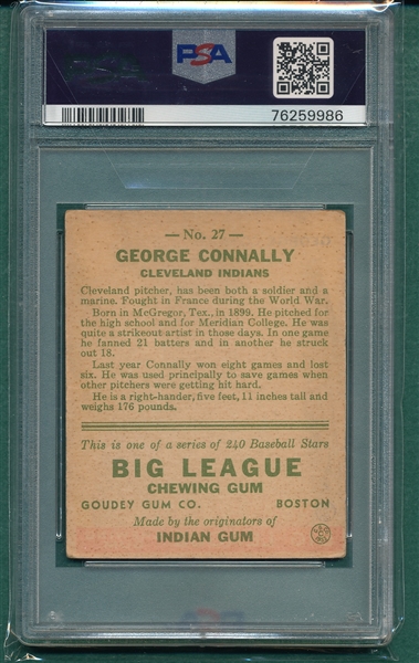 1933 Goudey #27 George Connally PSA 3