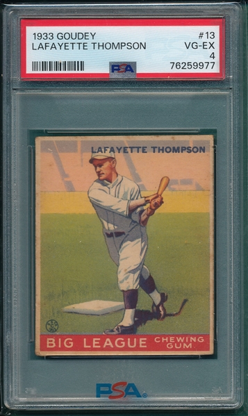 1933 Goudey #13 Lafayette Thompson PSA 4
