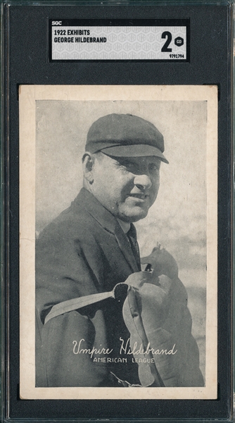 1922 Exhibits Umpire Hillebrand SGC 2