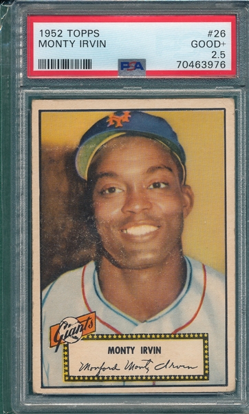1952 Topps #26 Monty Irvin PSA 2.5