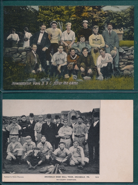 1907-13 Lot of (6) Baseball Team PCs