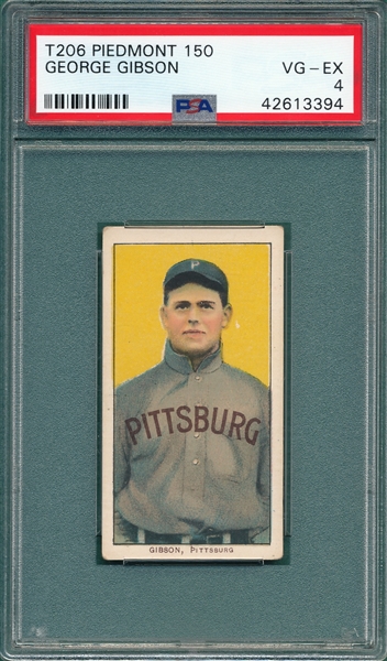 1909-1911 T206 Gibson Piedmont Cigarettes PSA 4