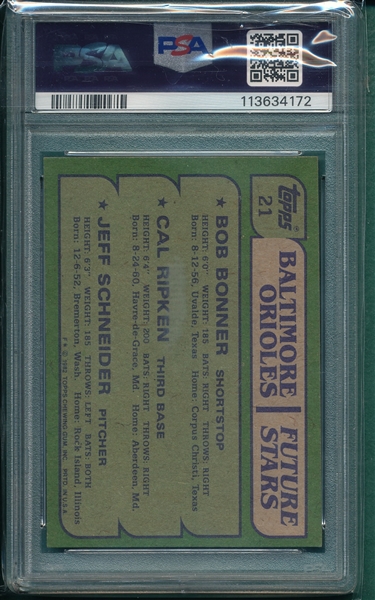 1982 Topps #21 Cal Ripken Jr. PSA 8 *Rookie*