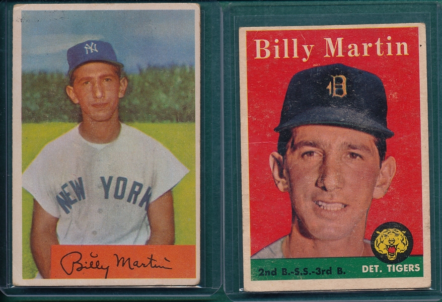 1954/58 Topps/Bowman Billy Martin Lot of (2)