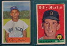1954/58 Topps/Bowman Billy Martin Lot of (2)