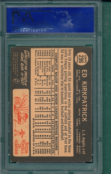 1964 Venezuela Topps #296 Ed Kirkpatrick PSA 5
