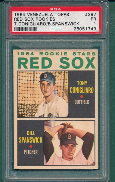 1964 Venezuela Topps #287 Tony Conigliaro PSA 1 *Rookie*