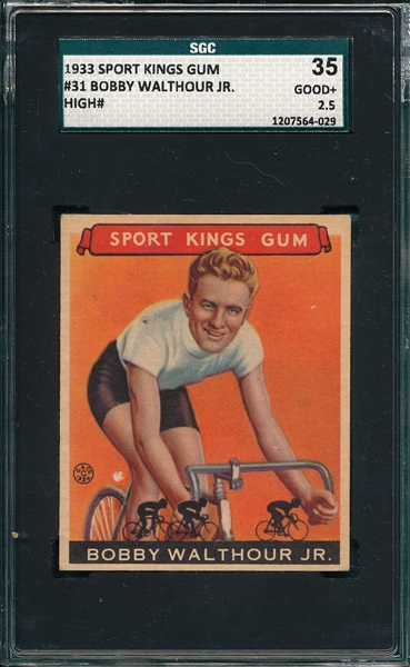 1933 Sports Kings #7 Bobby Walthour Jr. SGC 35