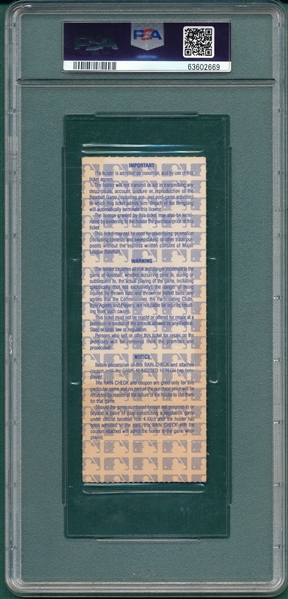 1986 World Series Game 6, Ticket Stub, PSA 2