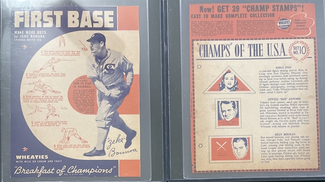 1935-37 Wheaties Lot of (5) W/ Medwick