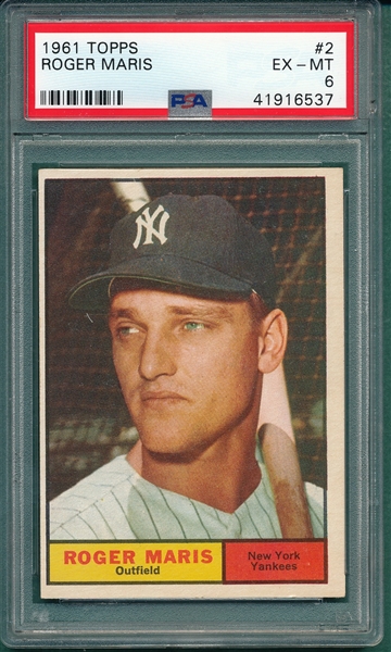 1961 Topps #2 Roger Maris PSA 6