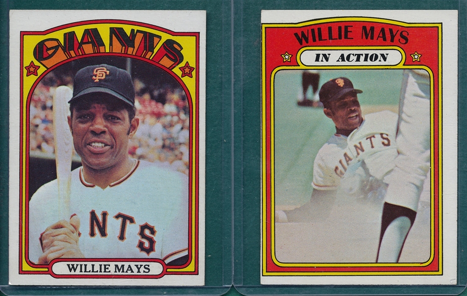 1972 Topps Lot of (2) Willie Mays