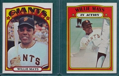 1972 Topps Lot of (2) Willie Mays