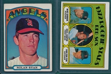 1972 Topps #79 Fisk, Rookie and #595 Nolan Ryan, Lot of (2)