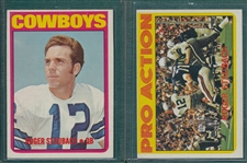 1972 Topps Football #122 & #200, Lot of (2) Roger Staubach Rookie Cards