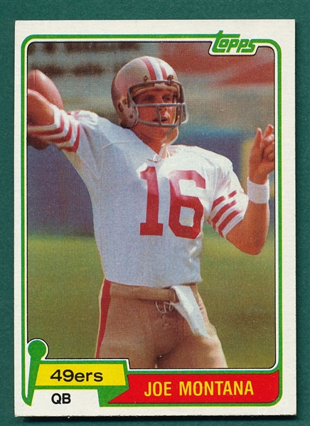 1981 Topps Football #216 Joe Montana, Rookie