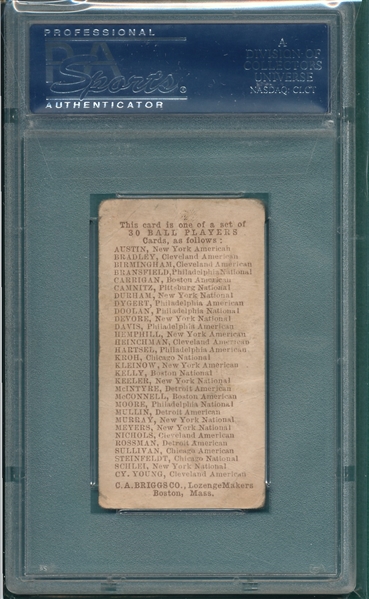 1909 E97 Claude Rossman Briggs Co. PSA 1