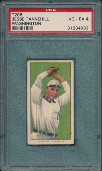 1909-1911 T206 Tannehill, Jesse, Old Mill Cigarettes PSA 4