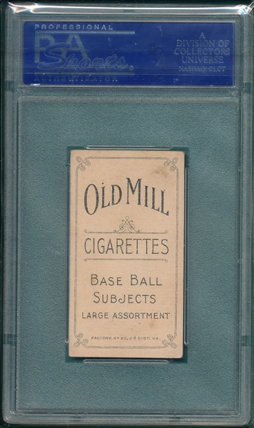 1909-1911 T206 Tannehill, Jesse, Old Mill Cigarettes PSA 4