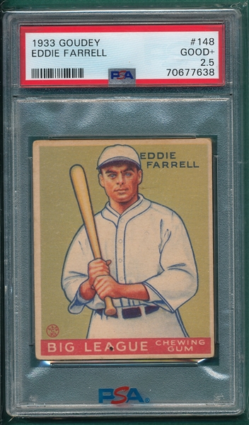 1933 Goudey #148 Eddie Farrell PSA 2.5