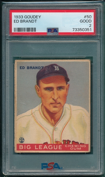 1933 Goudey #050 Ed Brandt PSA 2