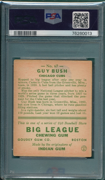 1933 Goudey #067 Guy Bush PSA 3