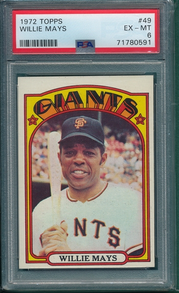 1972 Topps #049 Willie Mays PSA 6