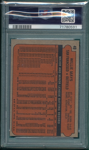 1972 Topps #049 Willie Mays PSA 6